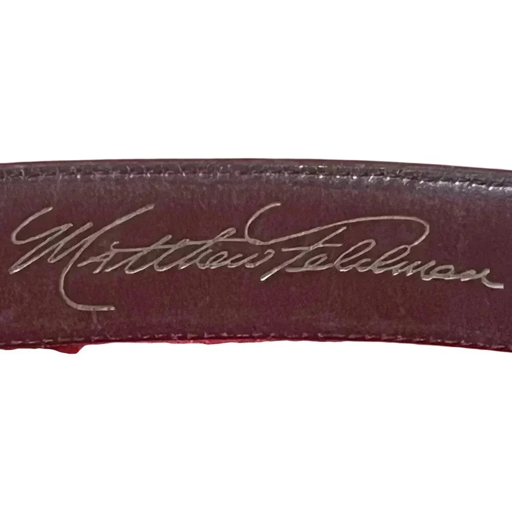 Jeweler‎ Matthew Feldman Timeless Belt Vintage Thin Leather Designer Buckle Art